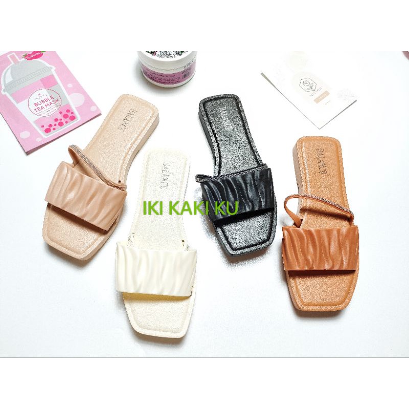 SANDAL IMPORT WEDGES WANITA BALANCE 268-M2 BLING BLING BAHAN KARET JELLY LENTUR RINGAN