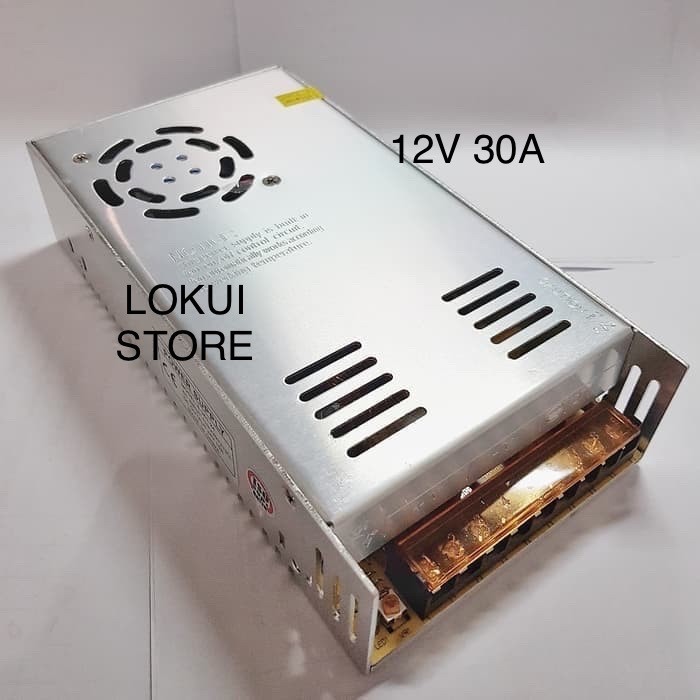 Power Supply 12V 30A 360W Output Power and 220V Input Voltage switching 30 Ampere CCTV DVR LEd stri