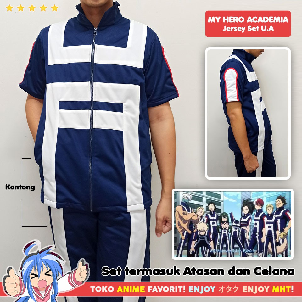 Jersey / Kostum Sport Training Boku no Hero Academia Yuei Academy Todoroki Bakugo Deku