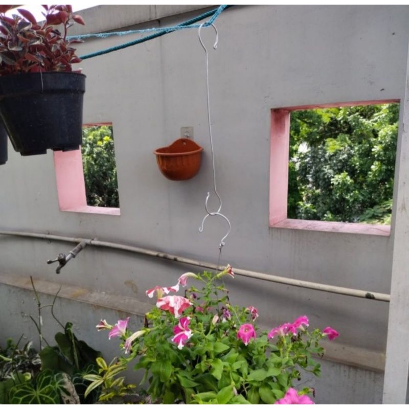 Kawat pengait pot tanaman, panjang 34 cm, kawat gantungan pot