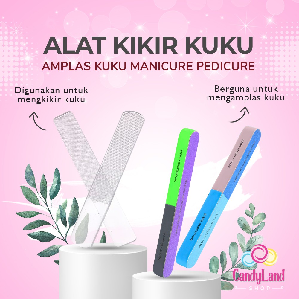 Alat Kikir Kuku Mengkilap Amplas Perapi Kuku Glass Shiner Nail Buffer Manicure