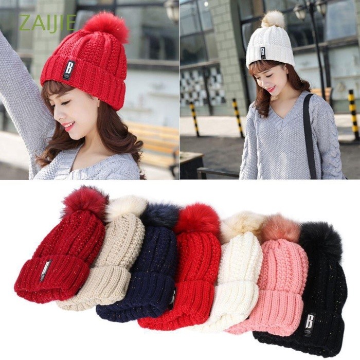 Topi Kupluk Hangat ALL SIZE Anak Dewasa Unisex  Winter Wool Beanie Hat Pompom