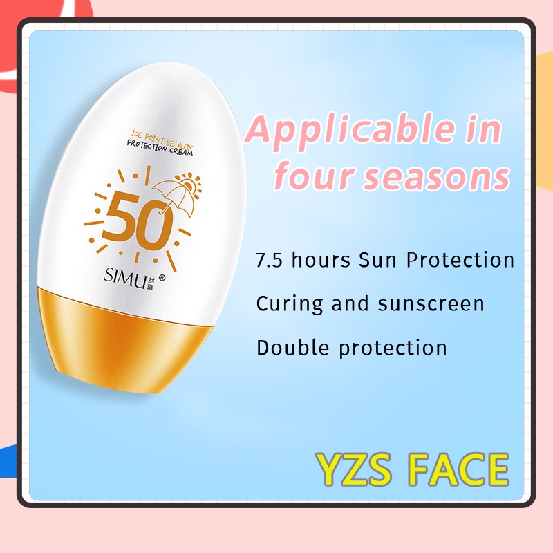 Simu UV Sunscreen Cream Shield Tabir surya Whitening Moisturizing High Protection SPF50+++ / UV Shield Essential Sunscreen Gel / Sun Block Wajah Original 60 g