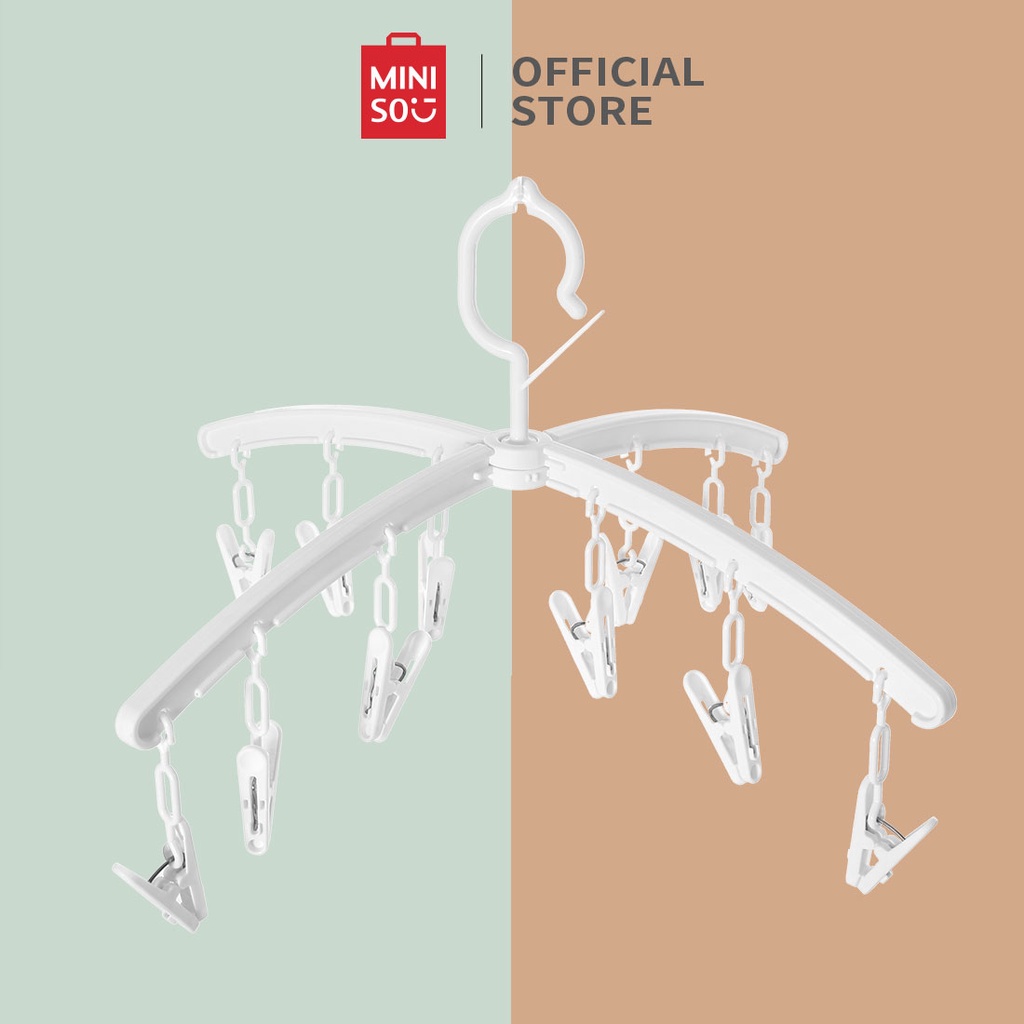Miniso Hanger Jemuran Kaos Kaki Jemuran Baju Lipat Klip Portable