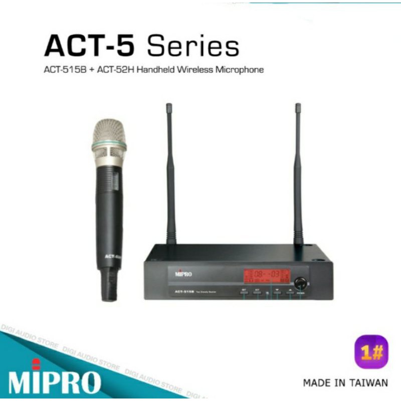 Mic Wireless - Microphone Wireles - MIPRO Receiver ACT-515B & ACT-52H Mikrofon Handheld Mik
