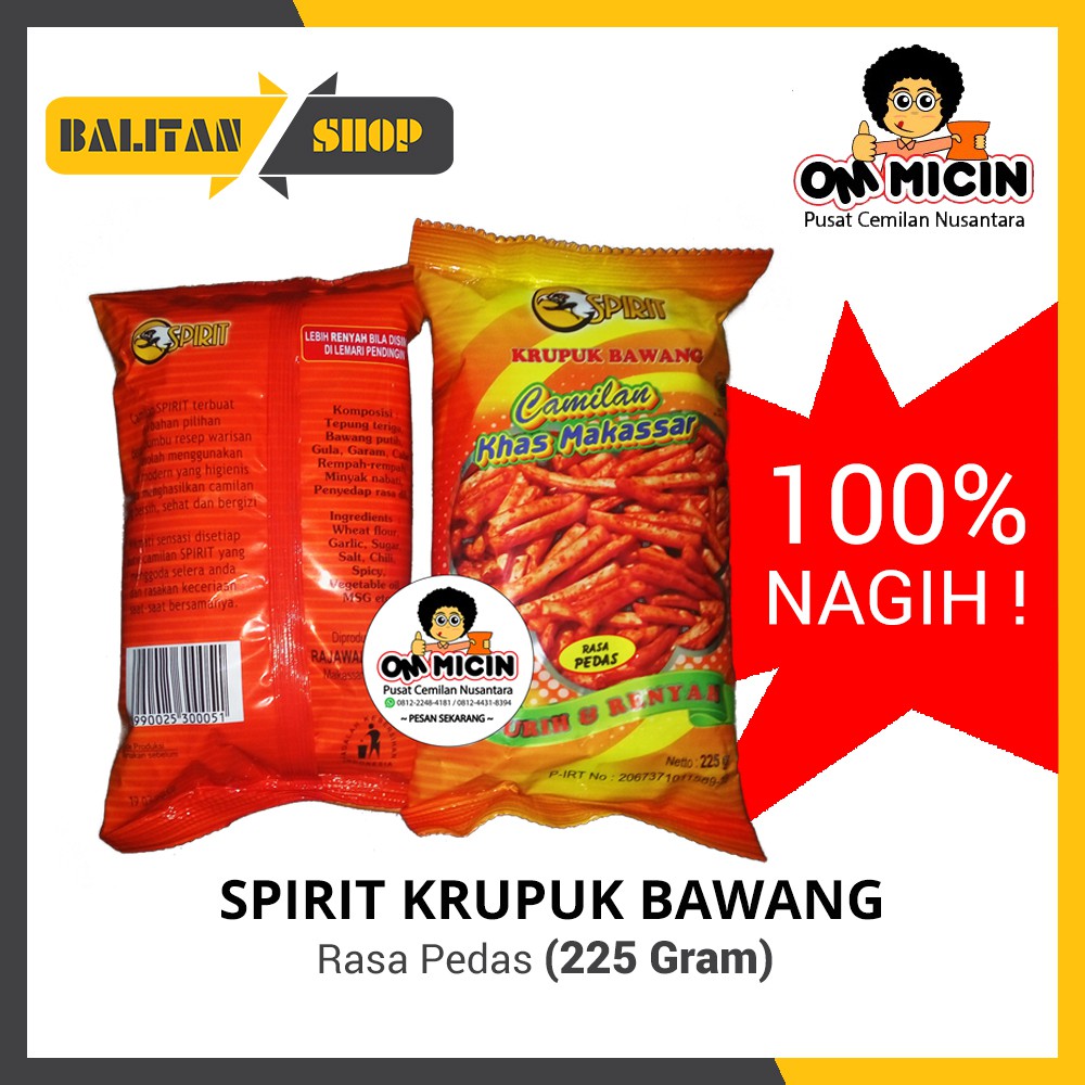 

Makanan Cemilan Snack Khas Makassar - Krupuk Bawang Spirit 225 Gram - TERMURAH