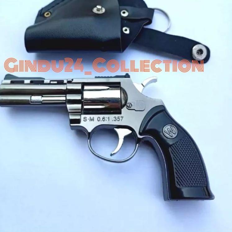 Ready {COD}-Korek Api Model Pistol Pyhton Colt Revolver  Bara Jet Las Terbaru | Pistol Korek Api Mir