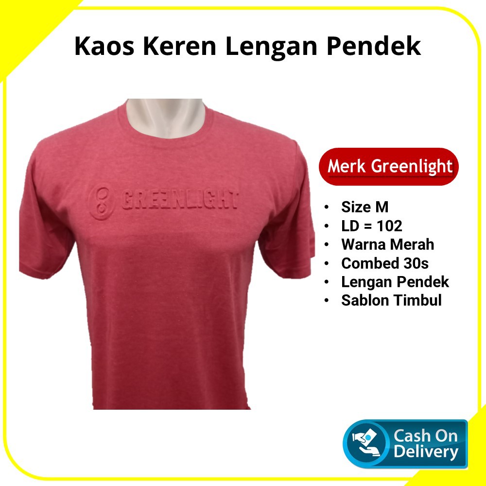 Kaos Lengan Pendek Greenlight Pria Wanita Remaja Distro Asli Ori Original Matahari Mall Grosir Murah