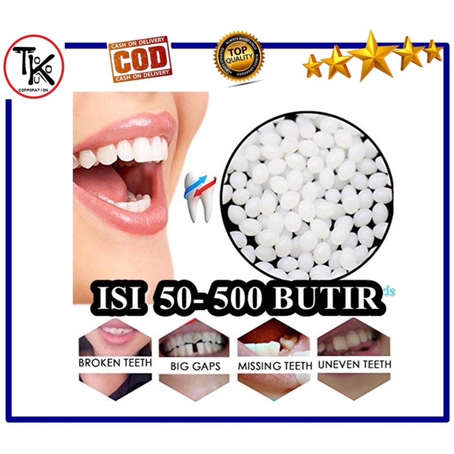 KUAT & PERMANEN  500 Butir Penambal Gigi Berlubang Tambal Gigi Patah Berlubang Ompong Renggang Tamba