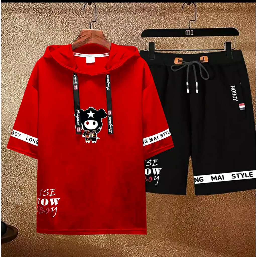 (BISA COD) SETELAN HOODIE OISE CMS TERBARU~SETELAN BAJU DAN CELANA LENGAN PENDEK MASA KINI