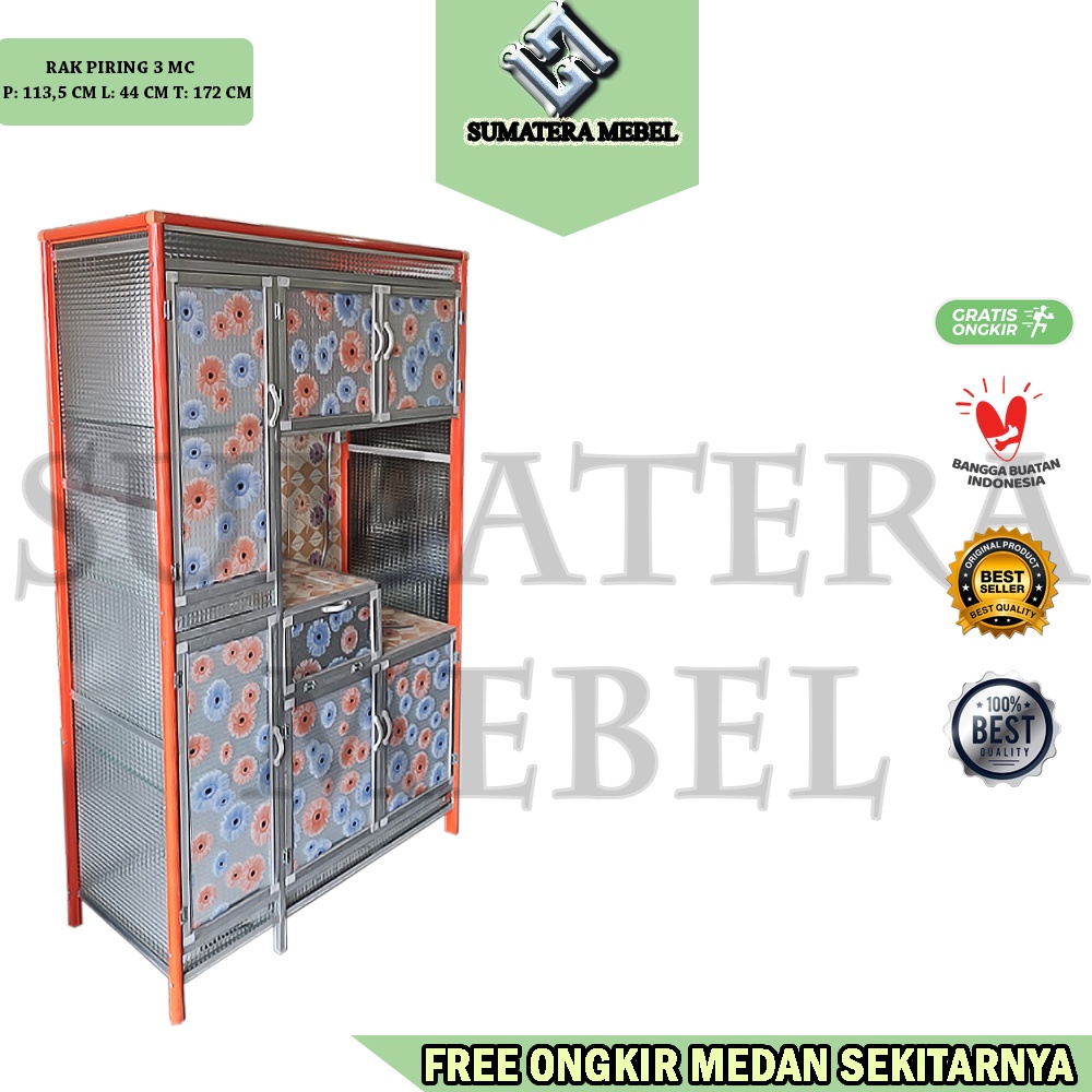 RAK PIRING ALUMINIUM 3 PINTU MAGIC COM