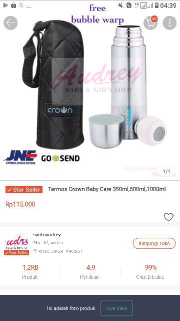 Crown Easy Travel Stainless Steel Vacuum Flask