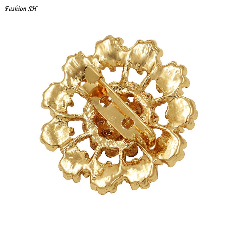 12pcs Bros Pin Bentuk Bunga Warna Emas / silver Untuk Wanita M30089