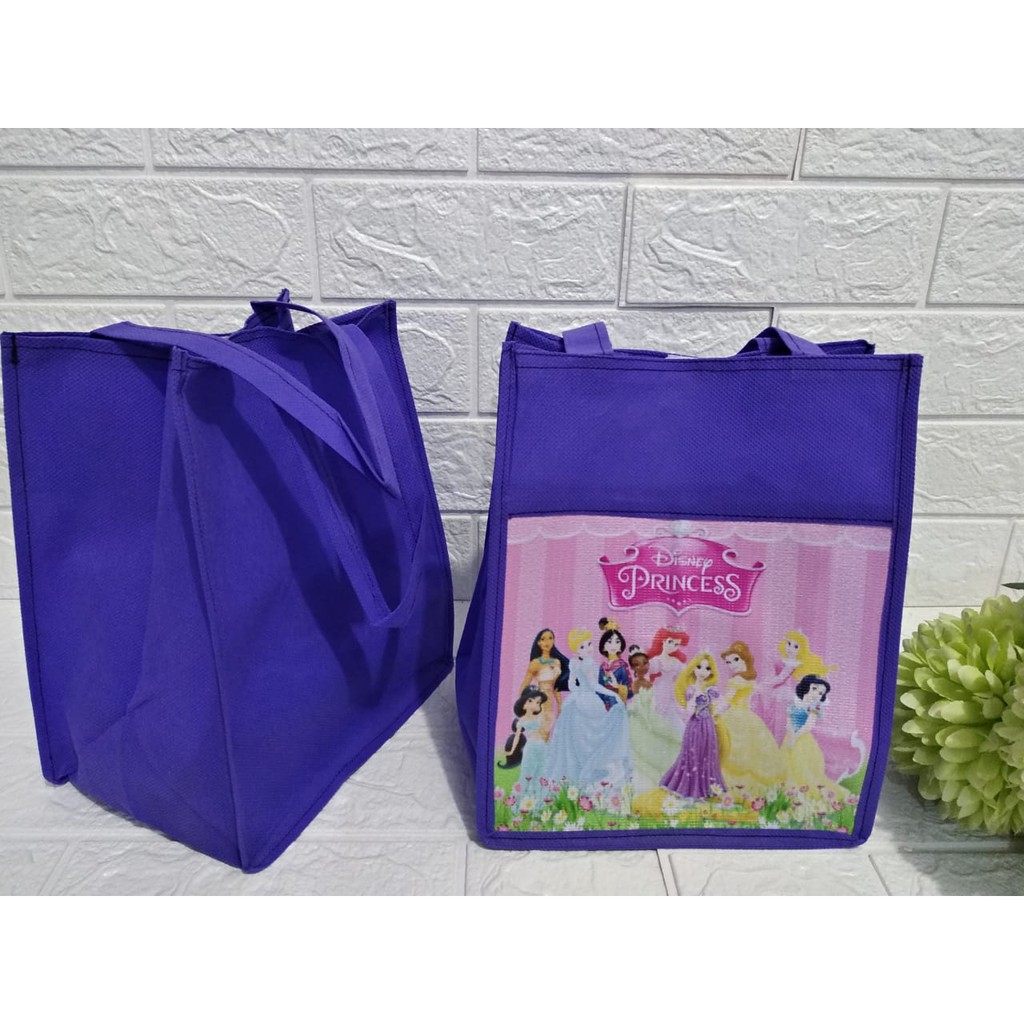 TAS SPUNBOND NK Seri Princess Goodie Bag Souvenir Ulang tahun anak goody ultah karakter GROSIR-4