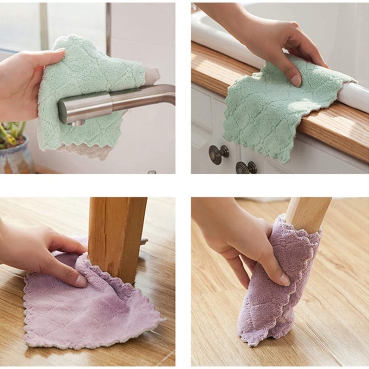 ART-015 Kain Lap Piring Anti Minyak Microfiber Lap Dapur Meja Bagus - 16 cm x 27 cm