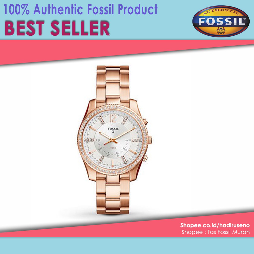 Jam Fossil Q Hybrid Smart Watch Rose Gold