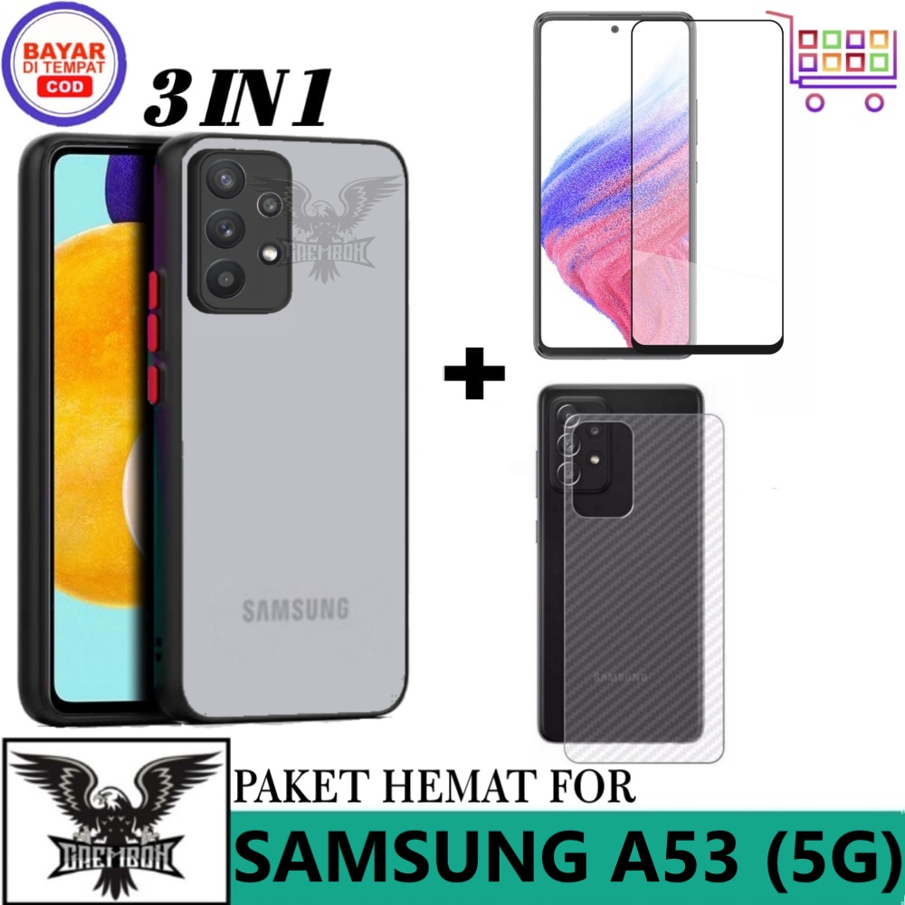 Promo Case Samsung Galaxy A53 (5G) Free TG Anti Gores Layar Dan Garskin Premium Anti Bekas Sidik Jari
