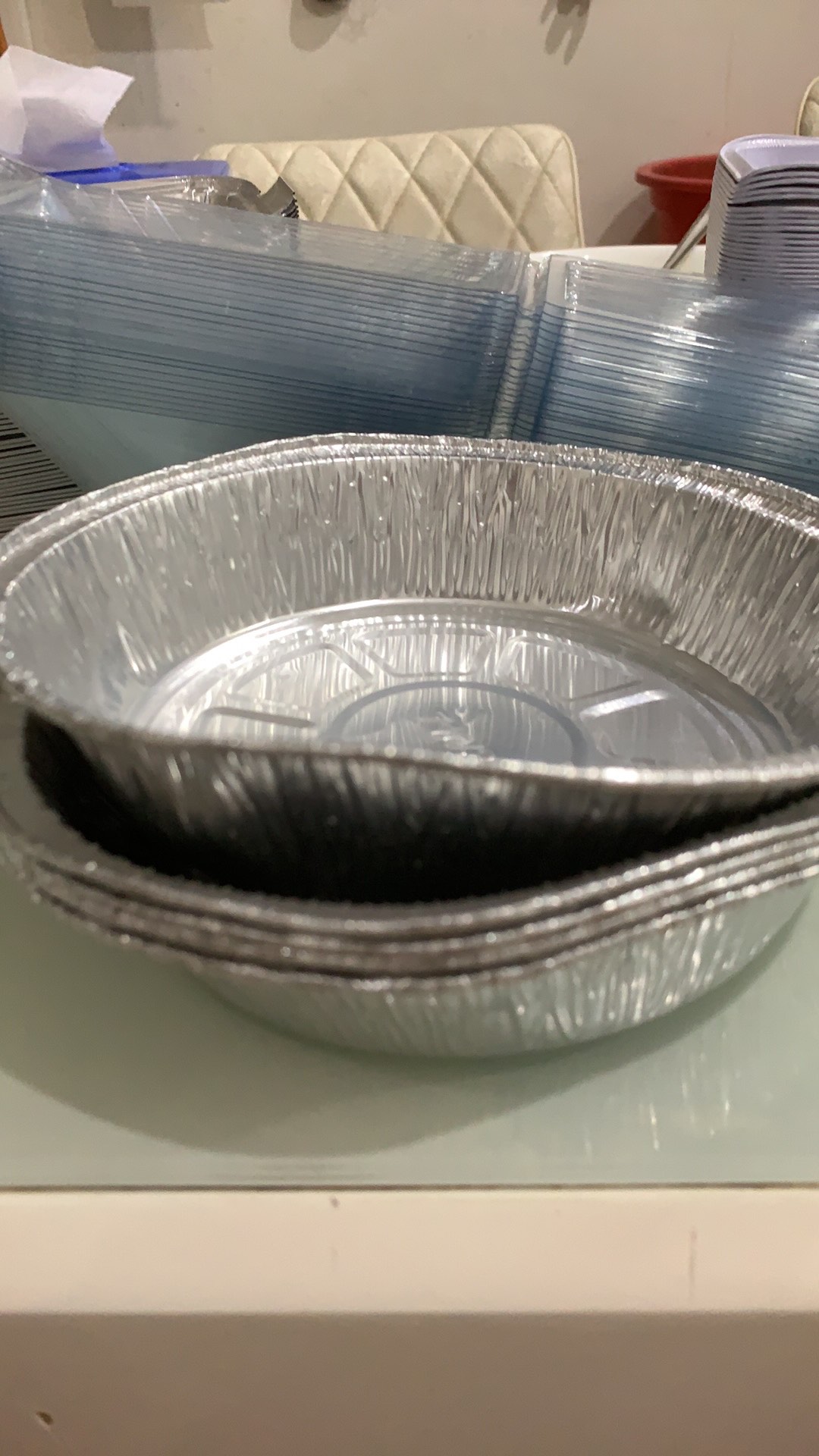 Cup Wadah Aluminium Rx 725+tutup Foil Bulat Diameter 18cm (10pc)