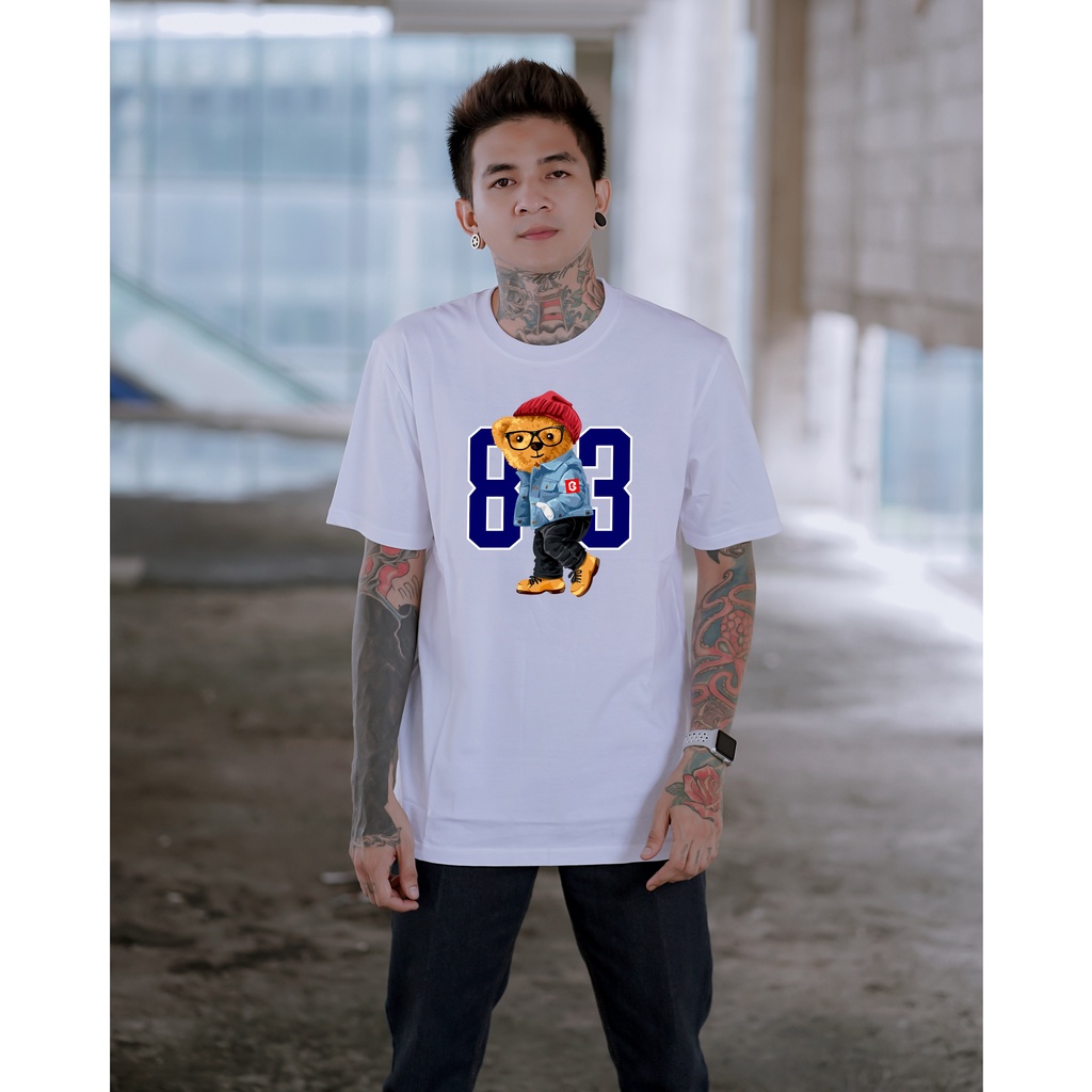 BRIGO Kaos Lengan Pendek Bear 83 || Kaos Katun Combed M-XL || Kaos Distro BRIGO Beruang 83