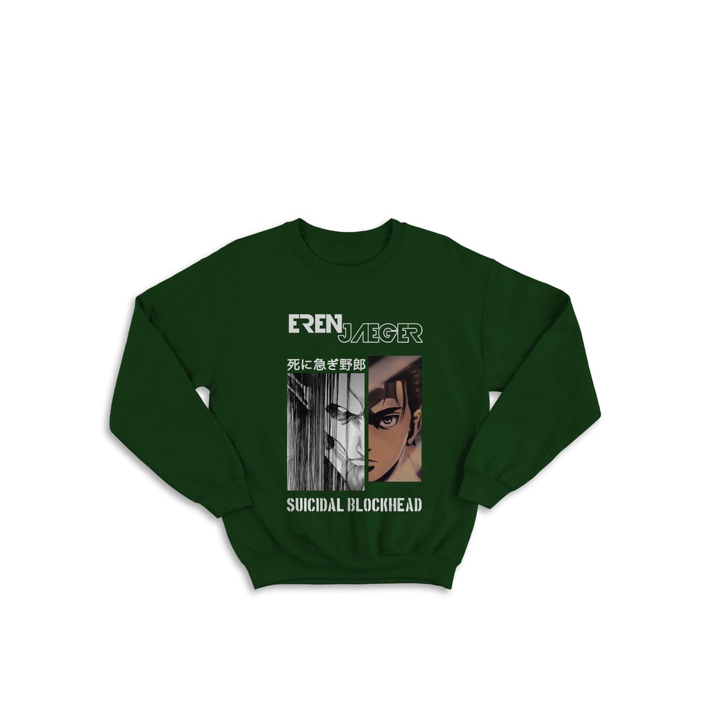 SWEATER JAKET HOODIE CREWNECK EREN JAEGER ANIME ATTACK ON TITAN SNK AOT