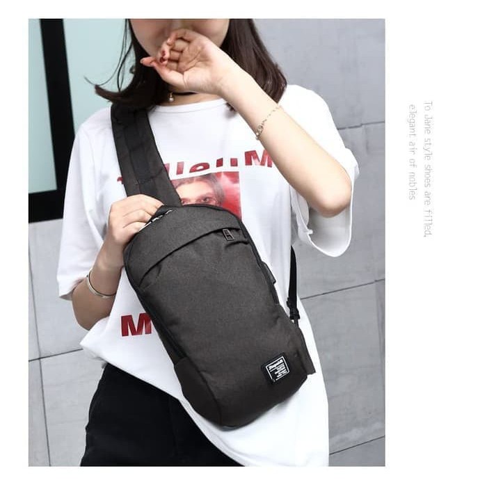 Slingbag Pria Tas Bahu Kasual Polos Trendy Gaul Kekinian Sporty Bisa COD Z3H2 Shoulder bag Keren Wat