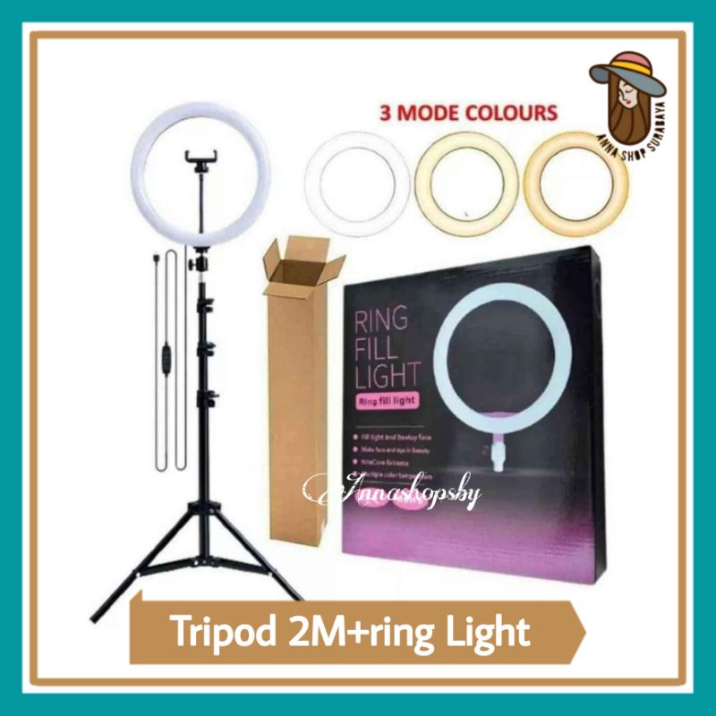 Tripod Tik Tok 2.1 Meter + Ring Light 26cm