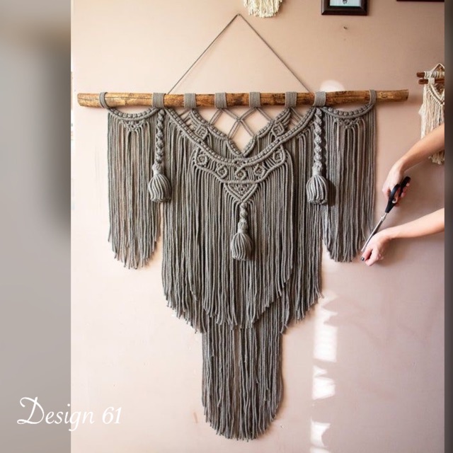 Hiasan dinding macrame rajut