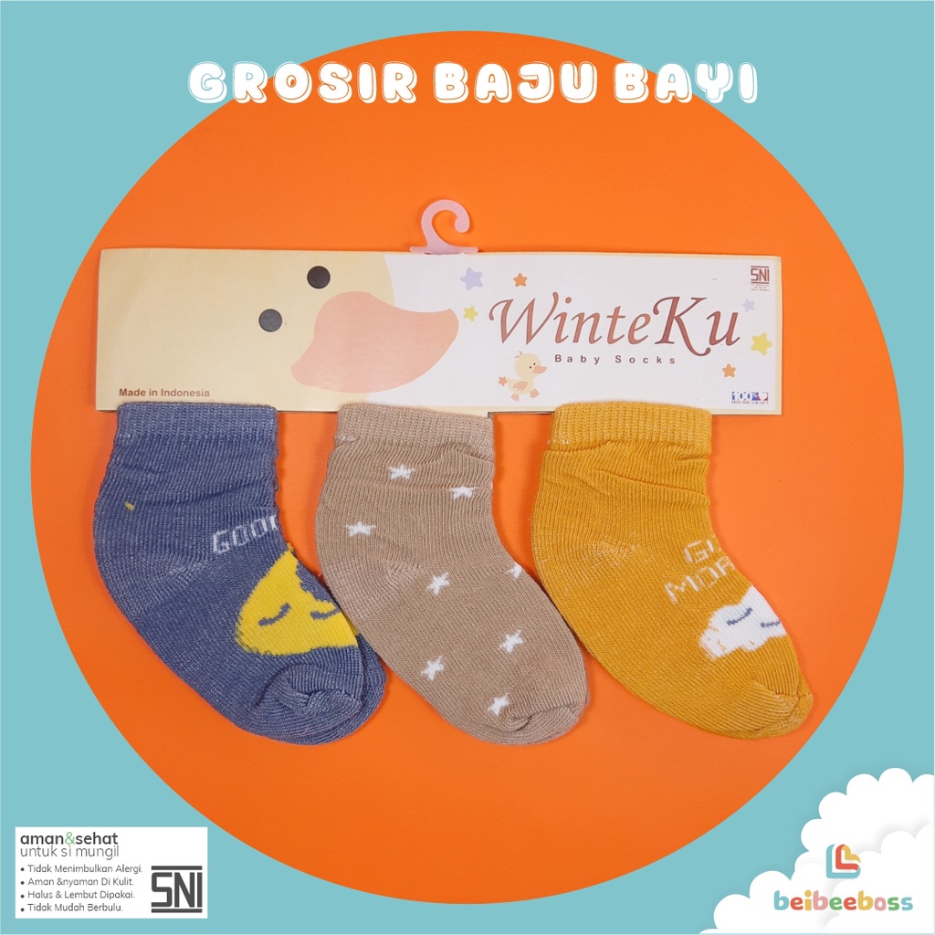 KAOS KAKI WINTEKU BABY KINGDOM BAYI   / KAOS KAKI BAYI MOTIF / GROSIR/  BOY/GIRL