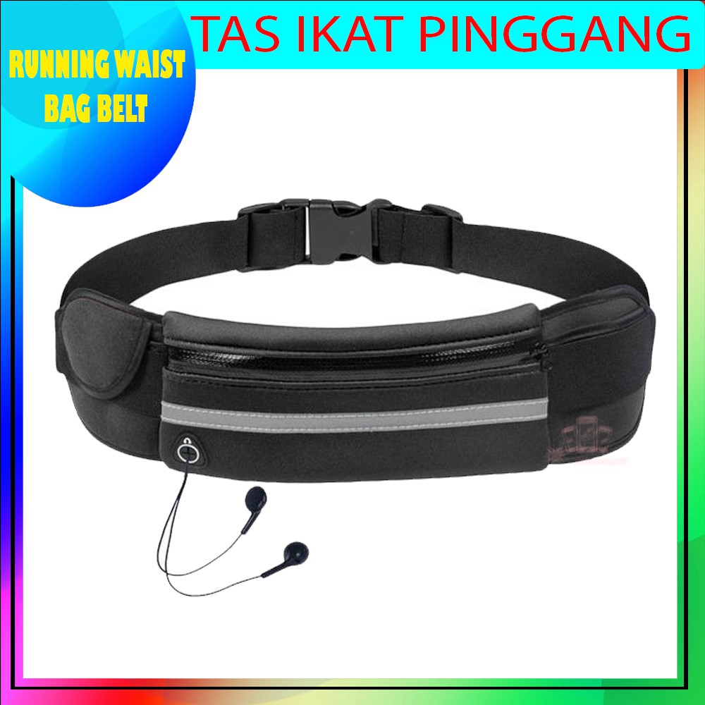 Tas Ikat Pinggang Lari Sepeda Olahraga Gym Running Waist Bag Belt 1 KANTONG TAS PINGGANG SPORT BELT