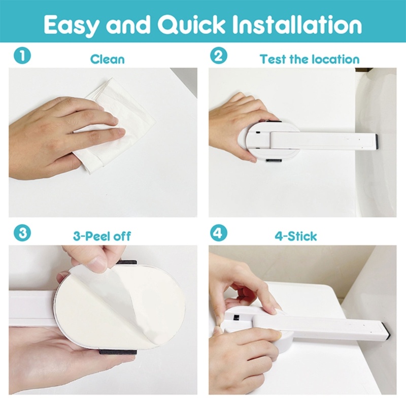 Mary Toilet Proof Lock Kunci Tutup Toilet Kamar Mandi Self Adhesive Lock Untuk Keamanan Bayi