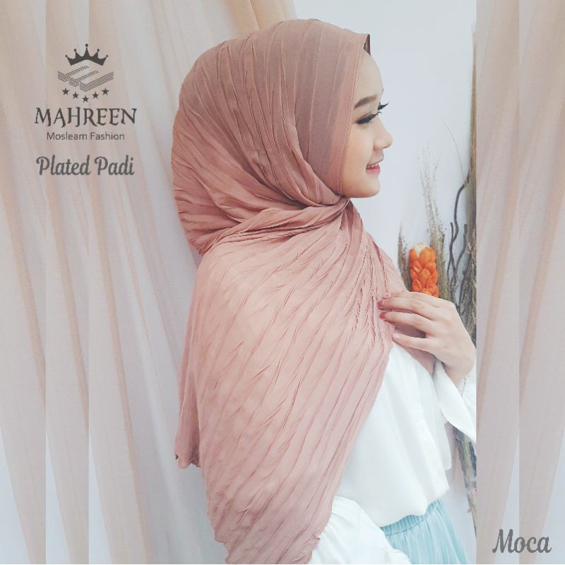 Tanpa Garis tengah pashmina plisket padi prisket padi  uk 180*75 zigzag ceruty babydoll