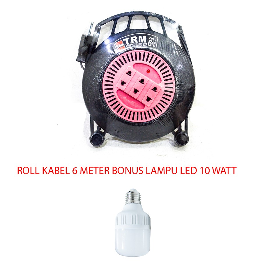 TRM Roll Kabel 6 Meter Free Lampu Led 10 Watt Plus