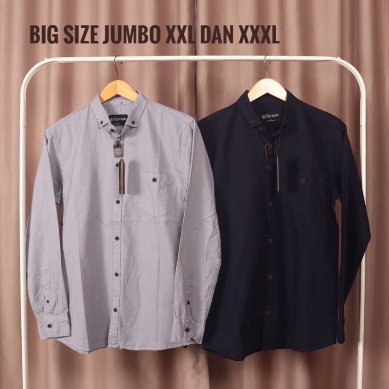 big size Jumbo xxl dan xxxl Brill eighty eight kemeja polos lengan panjang