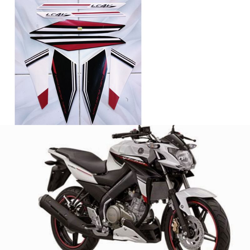 striping yamaha vixion new advance 2015 2016 putih sayap hitam