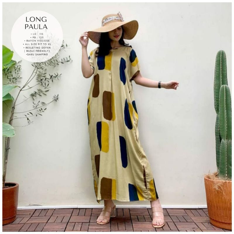Daster Semata kaki Rayon Manohara Ruffle Busui Panjang Semata Kaki LD 120 Long Dress kekinian - Longdress semata kaki-LB Nagita