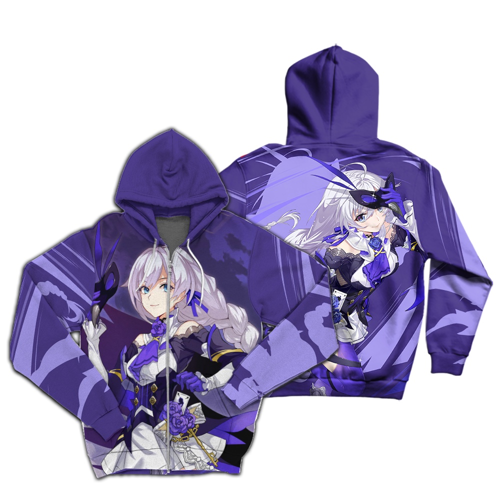Hoodie Zipper Anime Honkai Impact Raiden Mei Herrscher of Thunder, Animophilia
