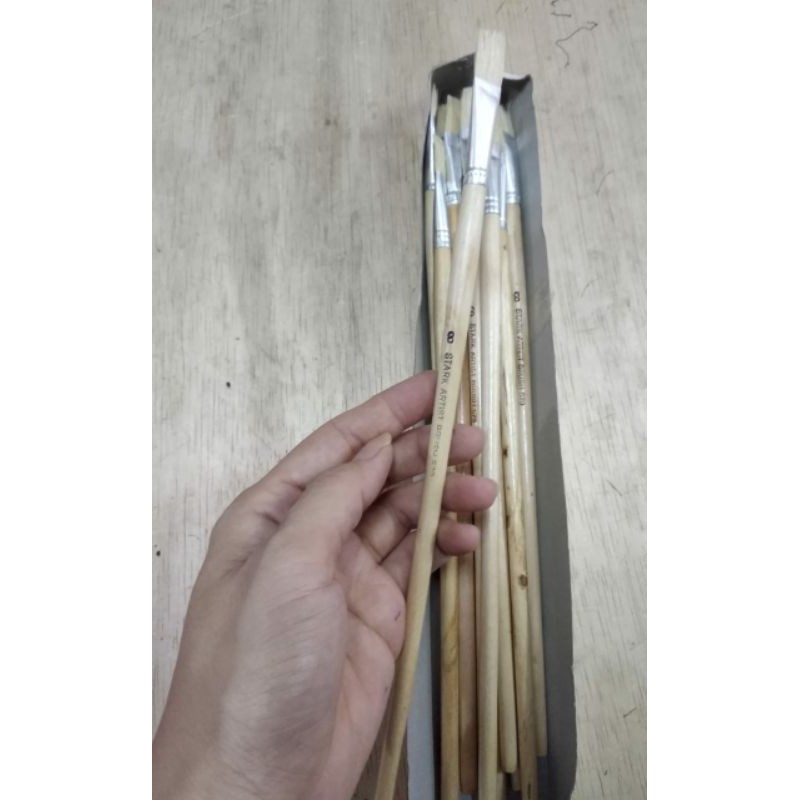 BRUSH KUAS CAT AIR CAT MINYAK LUKIS ACRYLIC PANJANG NO 8 PER PCS GG KAYU-ACRYLIC