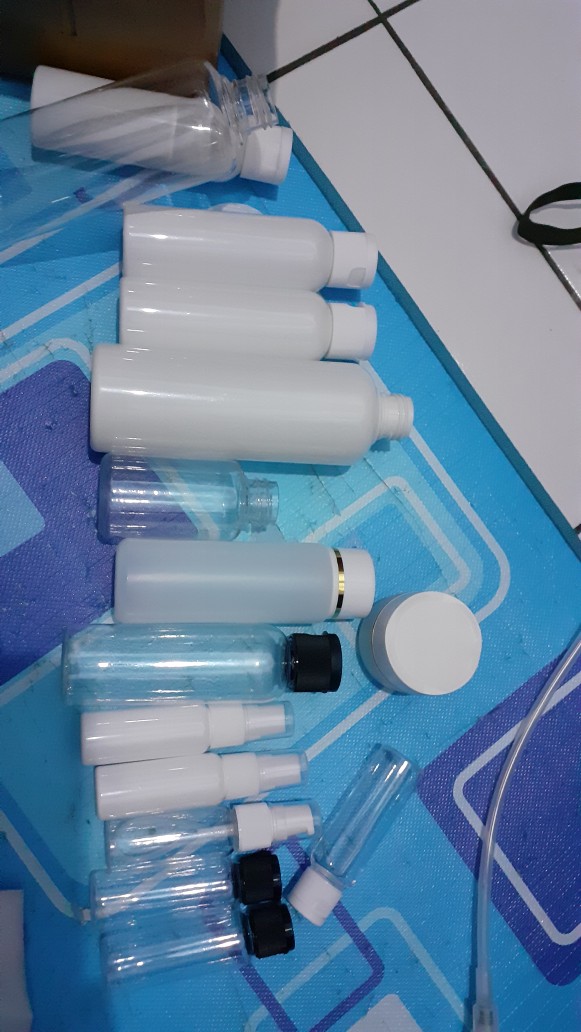 Botol Fliptop 30 Ml / Botol Pet 30 Ml Natural Tutup Fliptop Hitam