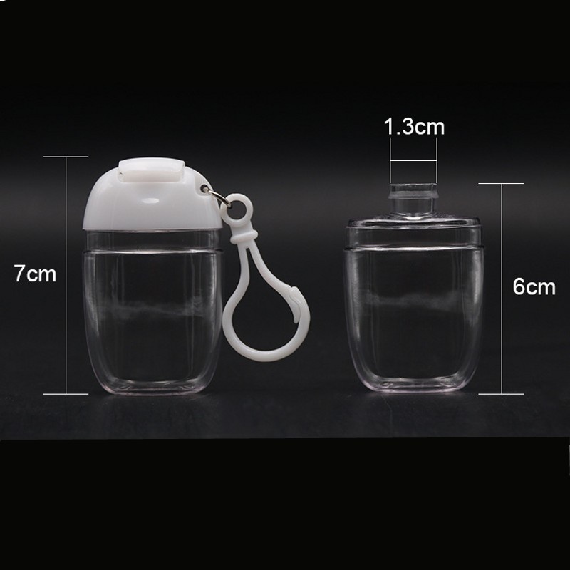 30ml Clear Empty Bottles with Travel Holder Hook Keychain