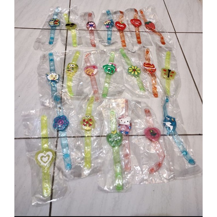 GELANG WRISTBAND LED MAINAN ANAK COLOR LIGHT LAMPU MODEL JAM