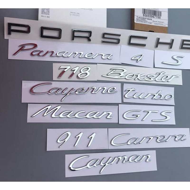 1pc Stiker Emblem Logo Porsche GTS MACAN CAYENNE PANAMERA CARERRA BOXSTER TURBO 911 718 Untuk Mobil