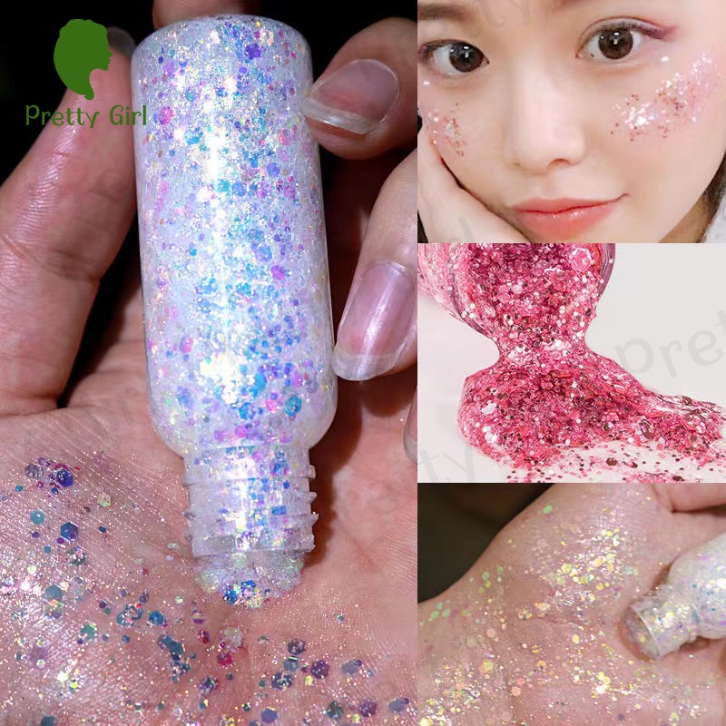 【asli】HANDAIYAN 9Colors Glitter Shiny body Painting Gel Cream Face Glitter Body Art Eye Shadow Festival Party Eye Makeup Cream 30g