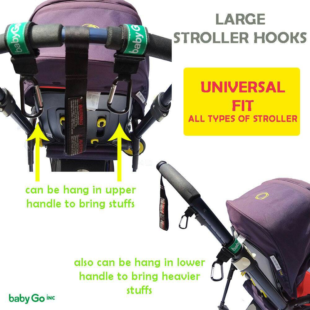 Baby Go Inc - LARGE Stroller Hooks