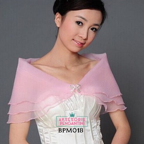 [SIAP KIRIM] BOLERO PENGANTIN CARDIGAN PESTA AKSESORIS WEDDING SOFT PINK BPM018