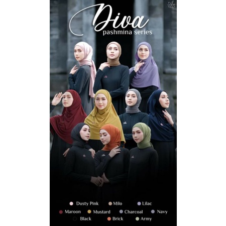 Diva Shawl Series by Aden Hijab | Hijab Jersey Aden Hijab | Original by Aden Hijab | Pashmina Square