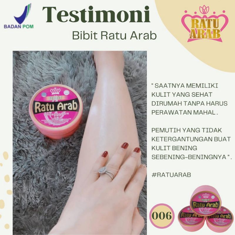 BIBIT RATU ARAB BPOM 100% ORIGINAL LOTION PEMUTIH/WHITENING AMAN
