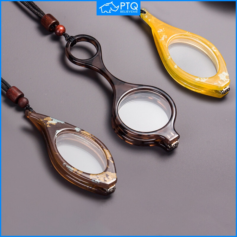 PTQ Kacamata Baca Lipat Pria dan Wanita, HD Ultra Ringan Kacamata Baca Portabel Mode Mini Kacamata B