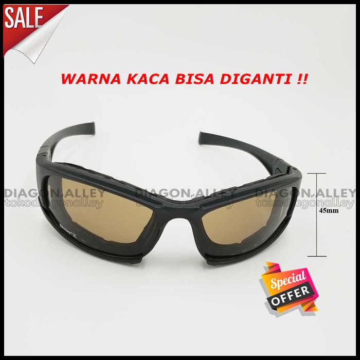 Kacamata Sepeda Polarized Tactical Sport Military Anti Uv Dustproof Windproof Dustproof 4 Lensa