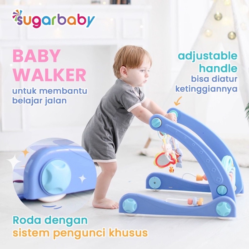 Sugarbaby 2in1 Baby Walker &amp; Playmat/Push Walker/Alat Bantu Jalan Anak Sugar Baby Walker Playmat