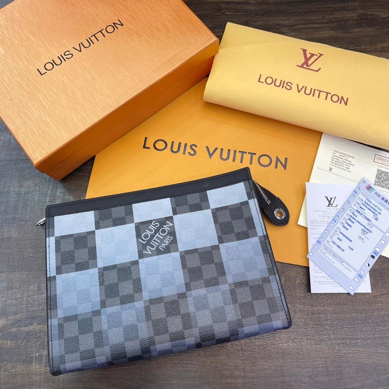 CLUTCH PRIA / TAS TANGAN PRIA KULIT BRANDED MIRROR 1:1 LV-01